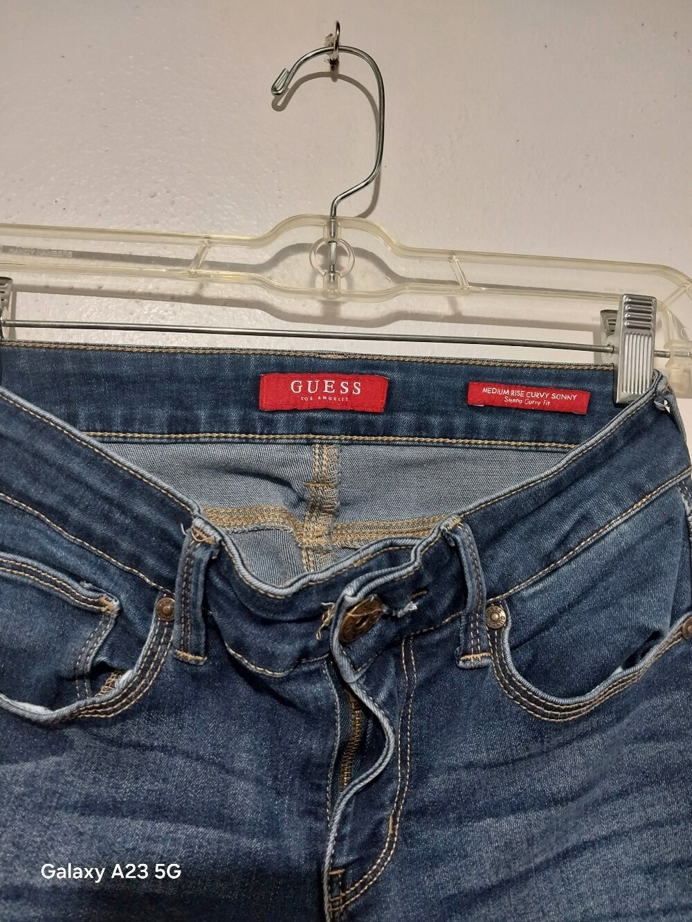 GUESS Women's Dark Blue High-Rise Denim Jeans